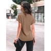 imageAUTOMET Women Shirts Summer Sweaters Regular Fit Short Sleeve Tunic Tops 2025 Dressy Casual Business BlousesKhaki