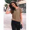 imageAUTOMET Women Shirts Summer Sweaters Regular Fit Short Sleeve Tunic Tops 2025 Dressy Casual Business BlousesKhaki