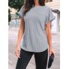 imageAUTOMET Women Shirts Summer Sweaters Regular Fit Short Sleeve Tunic Tops 2025 Dressy Casual Business BlousesLightgrey