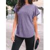imageAUTOMET Women Shirts Summer Sweaters Regular Fit Short Sleeve Tunic Tops 2025 Dressy Casual Business BlousesPurple