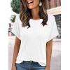 imageAUTOMET Women Shirts Summer Sweaters Regular Fit Short Sleeve Tunic Tops 2025 Dressy Casual Business BlousesWhite