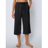 imageAUTOMET Womens Capris Pants Wide Leg Summer 2025 Sweatpants Drawstring Loose Lounge Palazzo Casual Crop Trouser with Pocket