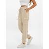 imageAUTOMET Womens Sweatpants Cargo Fleece Lined Baggy Athletic Jogger with Pockets 2025 Casual Trendy Pants Fall OutfitsApricot