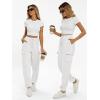 imageAUTOMET Womens Sweatpants Cargo Fleece Lined Baggy Athletic Jogger with Pockets 2025 Casual Trendy Pants Fall OutfitsWhite