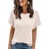 imageAUTOMET Women Shirts Summer Sweaters Regular Fit Short Sleeve Tunic Tops 2025 Dressy Casual Business BlousesApricot