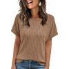 imageAUTOMET Women Shirts Summer Sweaters Regular Fit Short Sleeve Tunic Tops 2025 Dressy Casual Business BlousesKhaki