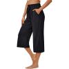 imageAUTOMET Womens Capris Pants Wide Leg Summer 2025 Sweatpants Drawstring Loose Lounge Palazzo Casual Crop Trouser with Pocket
