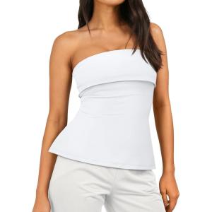 imageAUTOMET Going Out Tube Tops for Women 2025 Trendy Summer Off Shoulder Backless Cute Work Shirts Vacation Top Y2k OutfitsWhite