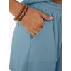 imageAUTOMET 2 Piece V Neck Cap Sleeve Shirt and Shorts Set Womens Matching Summer Lounge SetsDusty Blue