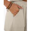 imageAUTOMET 2 Piece V Neck Cap Sleeve Shirt and Shorts Set Womens Matching Summer Lounge SetsKhaki