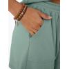 imageAUTOMET 2 Piece V Neck Cap Sleeve Shirt and Shorts Set Womens Matching Summer Lounge SetsSage