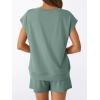 imageAUTOMET 2 Piece V Neck Cap Sleeve Shirt and Shorts Set Womens Matching Summer Lounge SetsSage