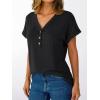 imageAUTOMET Short Sleeve V Neck T Shirts Womens Cap Sleeve Summer Casual Dressy TopsBlack