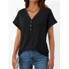 imageAUTOMET Short Sleeve V Neck T Shirts Womens Cap Sleeve Summer Casual Dressy TopsBlack