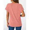 imageAUTOMET Short Sleeve V Neck T Shirts Womens Cap Sleeve Summer Casual Dressy TopsCoral