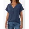 imageAUTOMET Short Sleeve V Neck T Shirts Womens Cap Sleeve Summer Casual Dressy TopsNavy