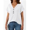 imageAUTOMET Short Sleeve V Neck T Shirts Womens Cap Sleeve Summer Casual Dressy TopsWhite