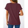 imageAUTOMET Short Sleeve V Neck T Shirts Womens Cap Sleeve Summer Casual Dressy TopsWine