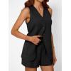 imageAUTOMET Summer Sets for Women Two Piece Vacation Outfits Short Set Button Down Business Casual Dressy 2 Piece Clothes 2025Black