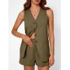 imageAUTOMET Summer Sets for Women Two Piece Vacation Outfits Short Set Button Down Business Casual Dressy 2 Piece Clothes 2025Camel