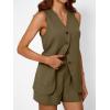 imageAUTOMET Summer Sets for Women Two Piece Vacation Outfits Short Set Button Down Business Casual Dressy 2 Piece Clothes 2025Camel