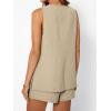 imageAUTOMET Summer Sets for Women Two Piece Vacation Outfits Short Set Button Down Business Casual Dressy 2 Piece Clothes 2025Khaki