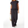 imageAUTOMET Womens 2 Piece Lounge Set Casual Cap Sleeve Top Wide Leg Pants Summer Vacation OutfitsBrown