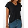 imageAUTOMET Womens Cap Short Sleeve T Shirts Summer Tops 2025 V Neck Dressy Casual Fashion Clothes Vacation OutfitsBlack