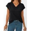 imageAUTOMET Womens Cap Short Sleeve T Shirts Summer Tops 2025 V Neck Dressy Casual Fashion Clothes Vacation OutfitsBlack