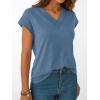 imageAUTOMET Womens Cap Short Sleeve T Shirts Summer Tops 2025 V Neck Dressy Casual Fashion Clothes Vacation OutfitsBlue