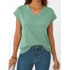 imageAUTOMET Womens Cap Short Sleeve T Shirts Summer Tops 2025 V Neck Dressy Casual Fashion Clothes Vacation OutfitsGreen