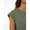 imageAUTOMET Womens Crew Neck Two Piece short Sets Cap Sleeve Drawstring Summer Sweatsuit with PocketArmy Green