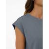 imageAUTOMET Womens Crew Neck Two Piece short Sets Cap Sleeve Drawstring Summer Sweatsuit with PocketDark Grey
