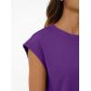 imageAUTOMET Womens Crew Neck Two Piece short Sets Cap Sleeve Drawstring Summer Sweatsuit with PocketDark Purple