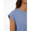 imageAUTOMET Womens Crew Neck Two Piece short Sets Cap Sleeve Drawstring Summer Sweatsuit with PocketDusty Blue