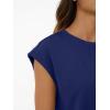 imageAUTOMET Womens Crew Neck Two Piece short Sets Cap Sleeve Drawstring Summer Sweatsuit with PocketNavy Blue