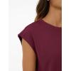 imageAUTOMET Womens Crew Neck Two Piece short Sets Cap Sleeve Drawstring Summer Sweatsuit with PocketWine Red