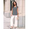 imageAUTOMET Womens Lace Tops Pleated Short Sleeve Shirts Summer Business Casual Dressy BlousesBlue Grey