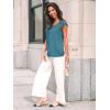 imageAUTOMET Womens Lace Tops Pleated Short Sleeve Shirts Summer Business Casual Dressy BlousesCyan