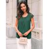 imageAUTOMET Womens Lace Tops Pleated Short Sleeve Shirts Summer Business Casual Dressy BlousesEmerald