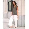 imageAUTOMET Womens Lace Tops Pleated Short Sleeve Shirts Summer Business Casual Dressy BlousesGrey Taupe