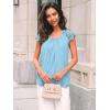 imageAUTOMET Womens Lace Tops Pleated Short Sleeve Shirts Summer Business Casual Dressy BlousesLight Blue