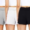 imageAUTOMET Womens Sweat Shorts Casual Summer Drawstring Comfy Elastic High Waist Running Clothes with Pockets3 Pack Blackgreywhite