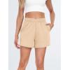 imageAUTOMET Womens Sweat Shorts Casual Summer Drawstring Comfy Elastic High Waist Running Clothes with PocketsApricot