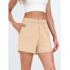 imageAUTOMET Womens Sweat Shorts Casual Summer Drawstring Comfy Elastic High Waist Running Clothes with PocketsApricot