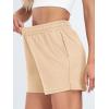imageAUTOMET Womens Sweat Shorts Casual Summer Drawstring Comfy Elastic High Waist Running Clothes with PocketsApricot