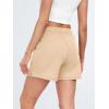 imageAUTOMET Womens Sweat Shorts Casual Summer Drawstring Comfy Elastic High Waist Running Clothes with PocketsApricot