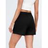 imageAUTOMET Womens Sweat Shorts Casual Summer Drawstring Comfy Elastic High Waist Running Clothes with PocketsBlack