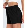 imageAUTOMET Womens Sweat Shorts Casual Summer Drawstring Comfy Elastic High Waist Running Clothes with PocketsBlack