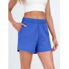 imageAUTOMET Womens Sweat Shorts Casual Summer Drawstring Comfy Elastic High Waist Running Clothes with PocketsBlue